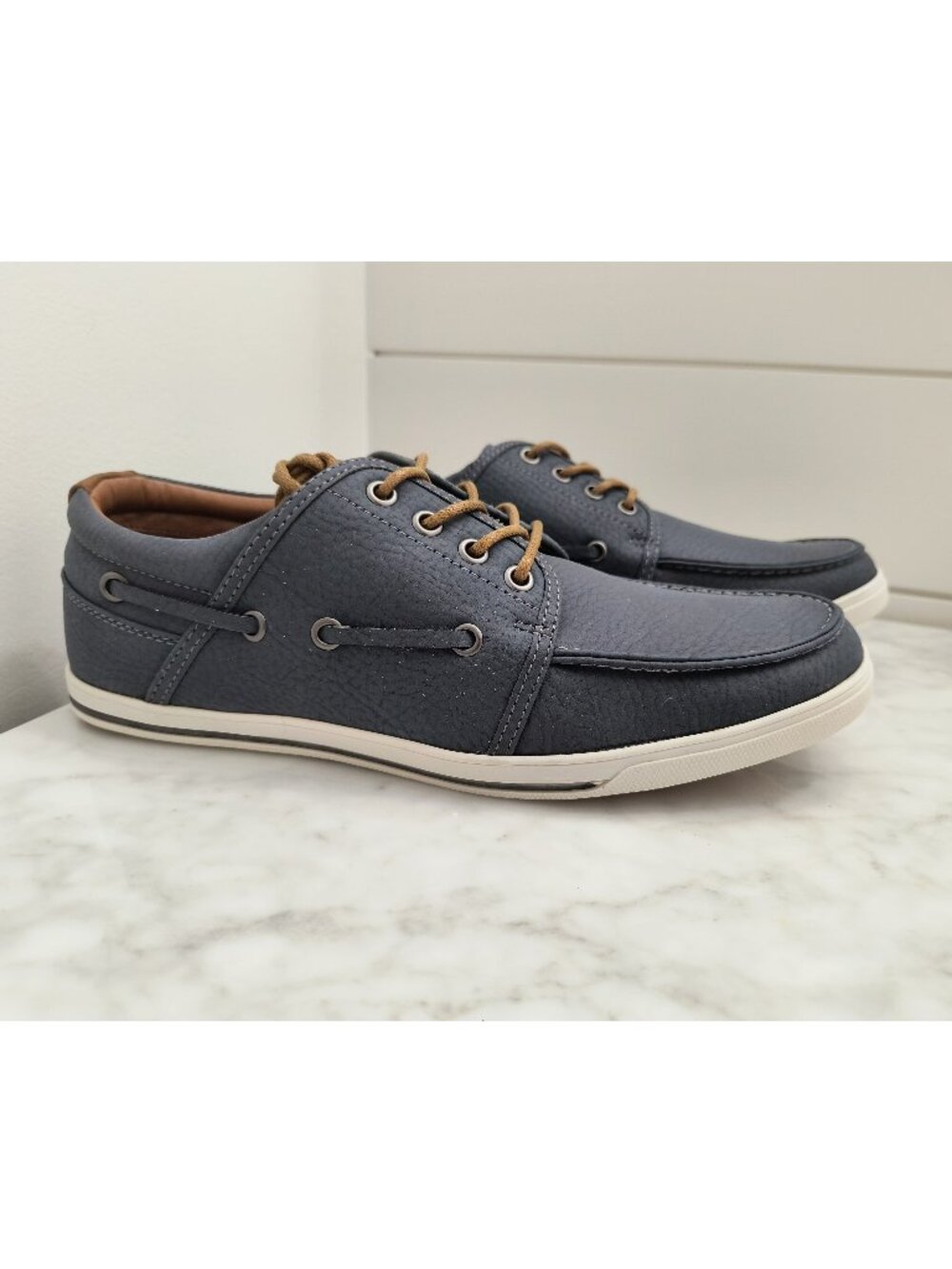 NEW Sonoma Men's Chase Boat Shoes Sockless Lightweight in Blue/Gray - Men's 8 M
